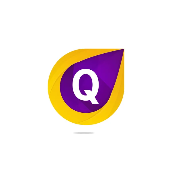 Kul platta Q brev logotyp tecken. Abstrakta form element ikonen vektor — Stock vektor