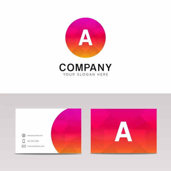 Minimalista plana Una letra en forma redonda logo empresa icono vect — Vector de stock