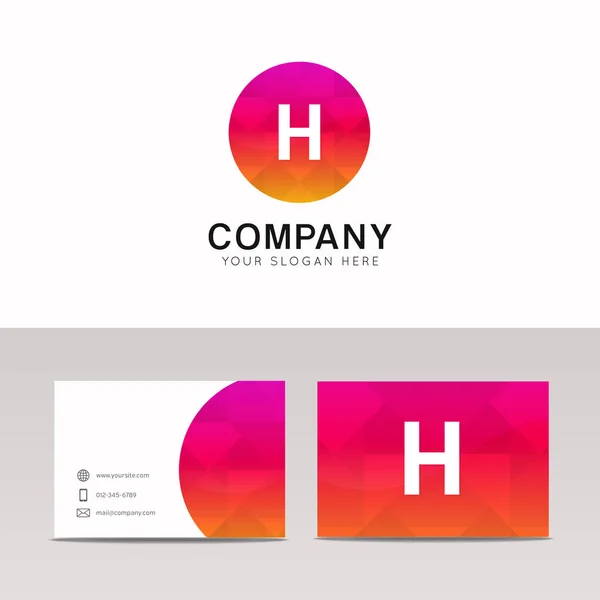Minimalista letra H plana en forma redonda logotipo empresa icono vect — Archivo Imágenes Vectoriales