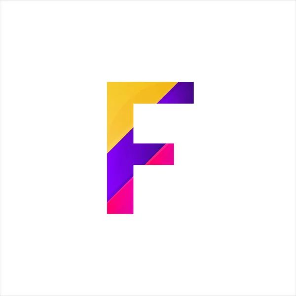 Absztrakt F betű ikon vicces lapos jel vektor logo tervezés — Stock Vector