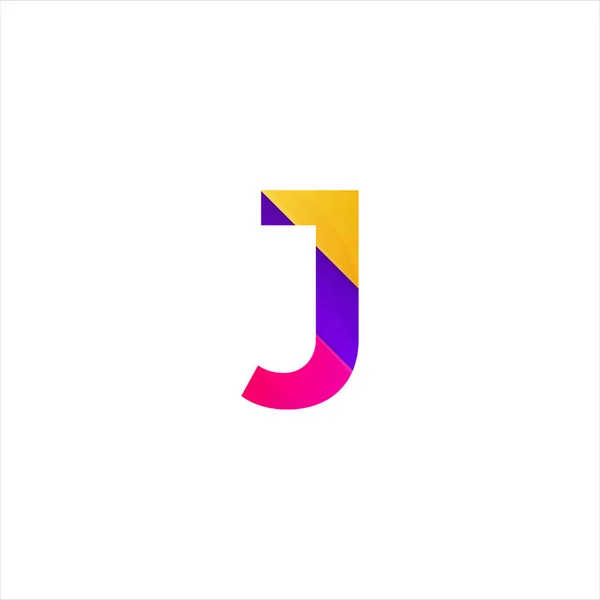 Projektowanie logo wektor streszczenie J list ikona śmieszne płaskie znak — Wektor stockowy