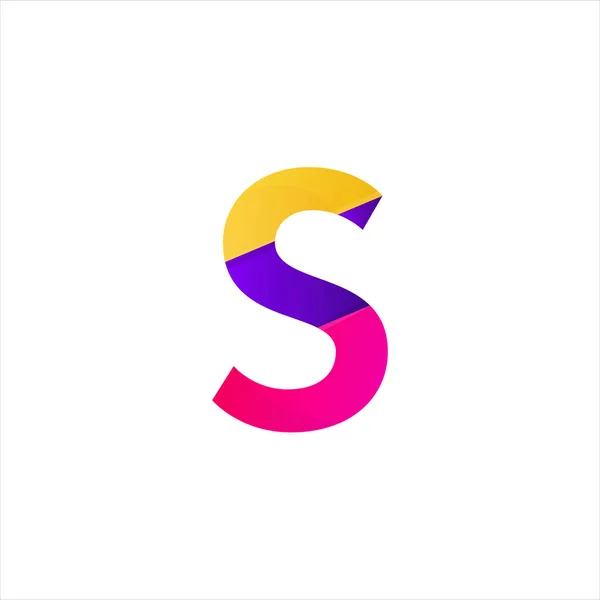 Abstraktní S písmeno ikonu legrační plochý znak vektorové logo design — Stockový vektor