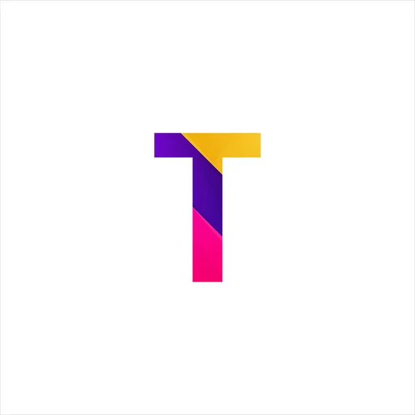 Astratto T lettera icona divertente piatto segno vettore logo design — Vettoriale Stock