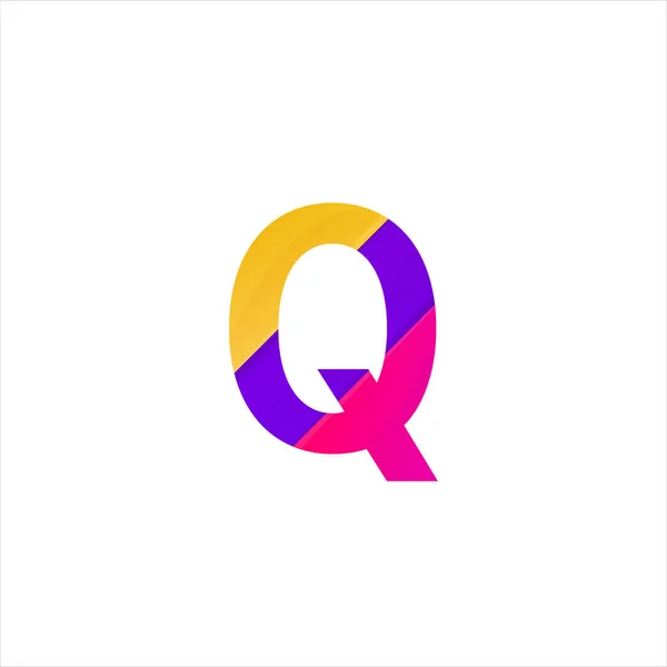 Abstrakta Q brev ikonen roliga platt skylt vektor Logotypdesign — Stock vektor