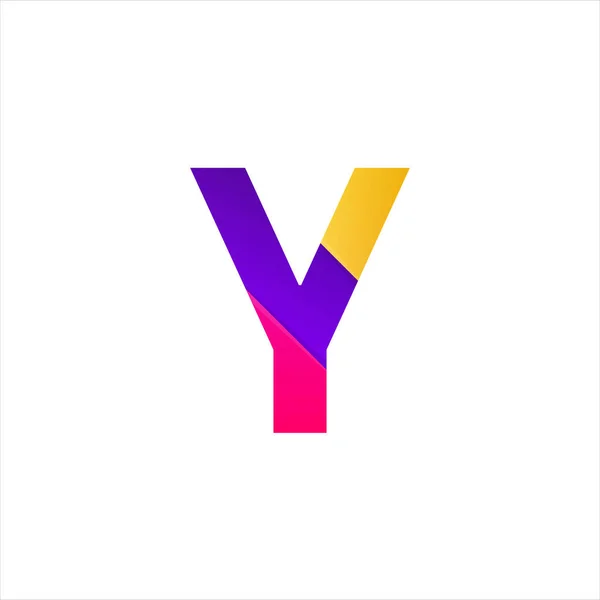 Abstrakta Y brev ikonen roliga platt skylt vektor Logotypdesign — Stock vektor