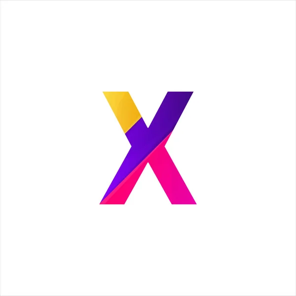 Abstracte X brief pictogram grappige platte teken vector logo ontwerp — Stockvector