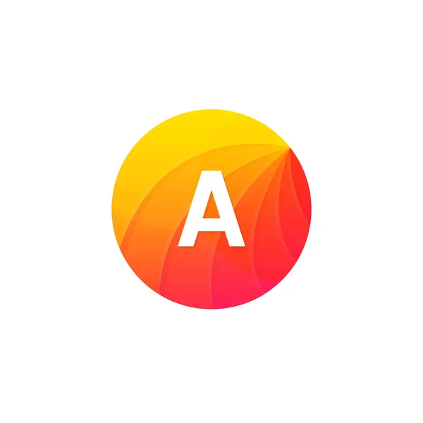 Abstract platte cirkel een logo brief symbool teken bedrijf pictogram vect — Stockvector