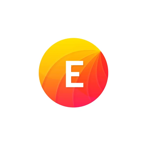Abstrakcja circle płaskie E logo list symbol znak firmy ikona vect — Wektor stockowy
