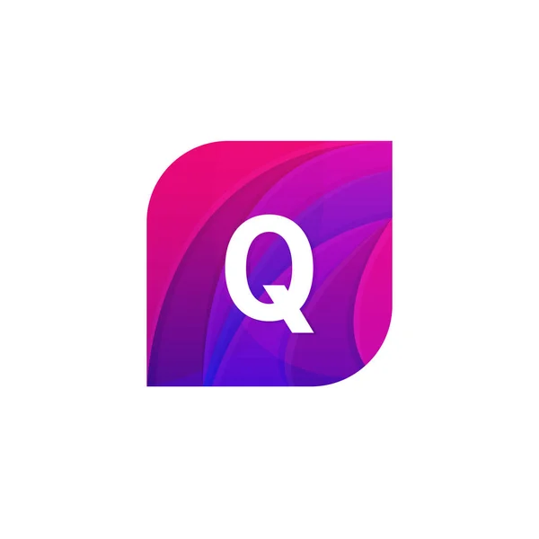 Abstract creative web icon company Q sign letter logo vector des — Stock Vector