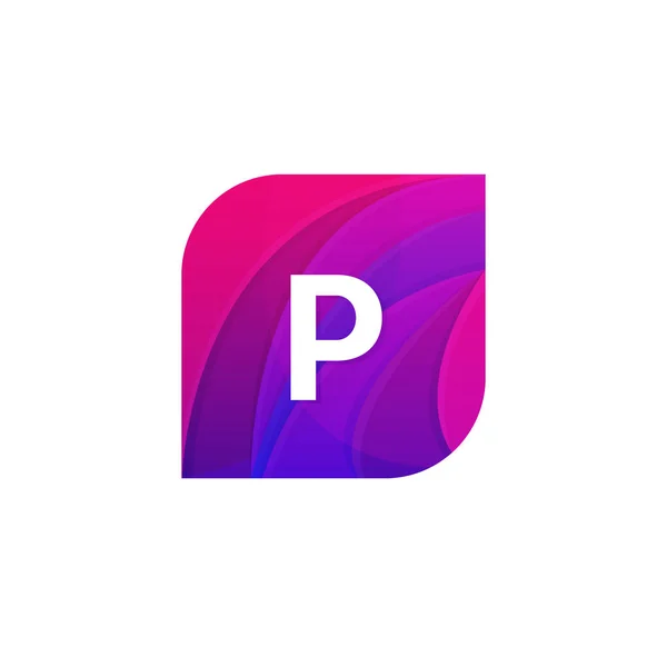 Abstrato criativo web ícone empresa P sinal carta logotipo vetor des —  Vetores de Stock