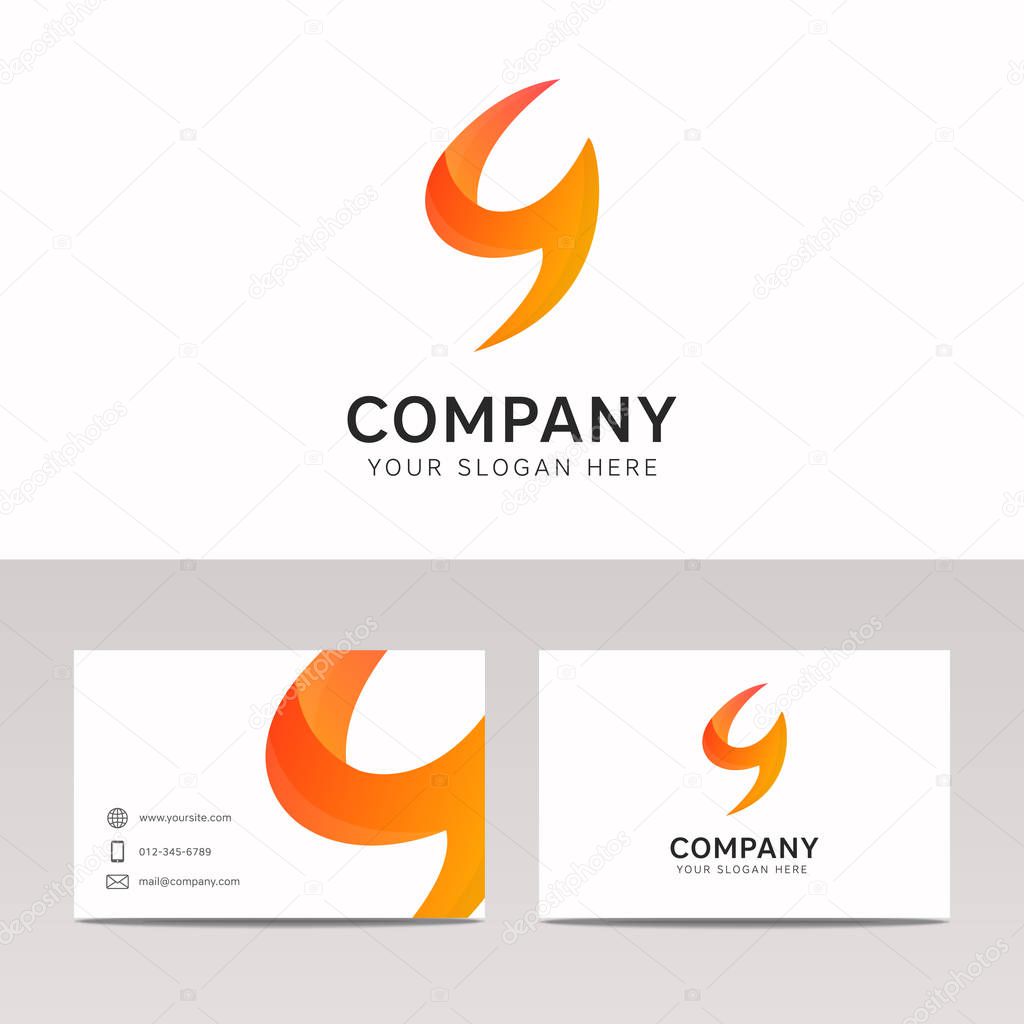 Abstract company number nine logo sign vector icon