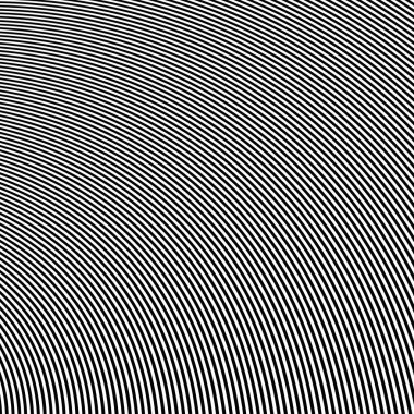 Soyut çizgili optik ilüzyon vektör arka planı. Modern monokrom dokusu.