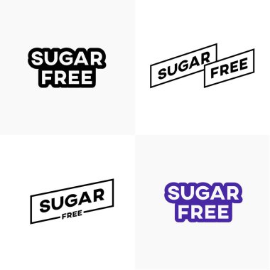 Şekersiz etiket etiketleri vektör tasarımı.