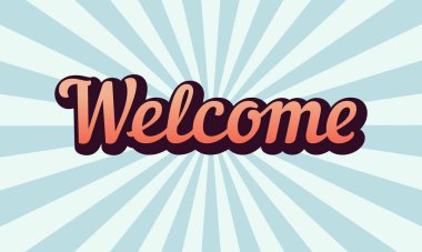 Metin retro pankart vektör tasarımını hoş geldiniz.