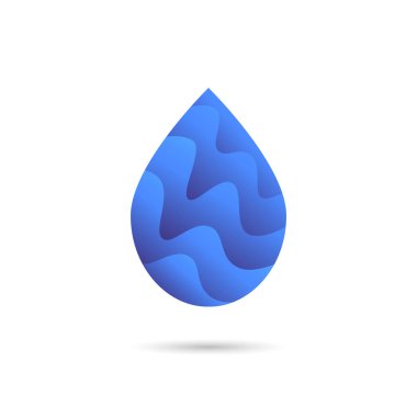 Soyut sıvı gradyan gecikmiş su damlası simgesi işareti. İzole edilmiş temiz logo vektör tasarımı.