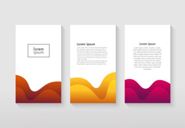 Soyut sıvı gradyan poster koleksiyonu. Broşür, kapak, yüzücü, kart, pankart şablonu.