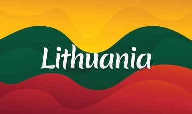 Litvanya bayrağı vektör tasarımı. Soyut sıvı eğimli arkaplan. Moda tabanlı arkaplan.