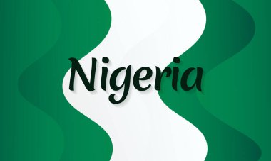 Nijerya bayrağı vektör tasarımı. Soyut sıvı eğimli arkaplan. Moda tabanlı arkaplan.