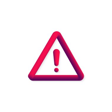 Dikkat simgesi vektör tasarımı. Tehlike sembolü. Amblem hatası. 