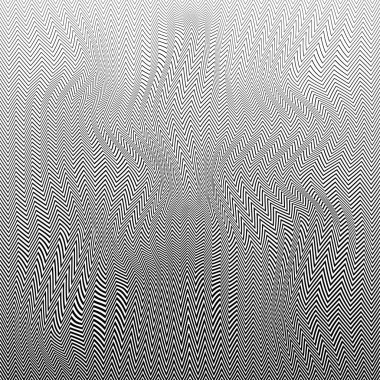 Soyut zig zag vektör arkaplanı. Siyah ve beyaz göz yanılsaması dokusu. Geometrik arkaplan.