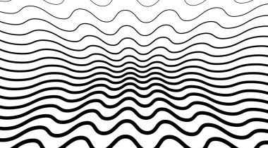 Dalgalı doğrusal vektör arka planı. Siyah çizgiler. 