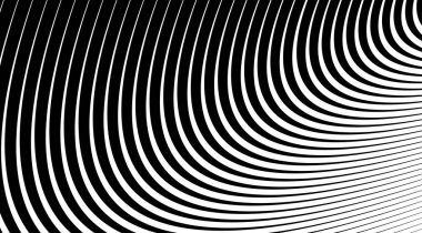 Siyah ve beyaz çizgileri olan yarım ton arkaplan. Optik illüzyon sanat vektörü tasarımı.