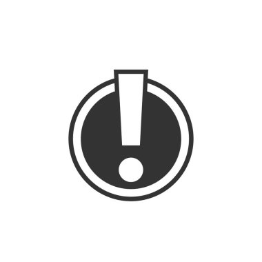 Çember dikkat işareti ünlem simgesi vektör tasarımı.