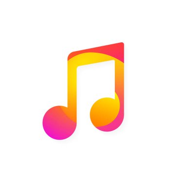 Soyut müzik notası ikon vektör tasarımı. Modern mp3 işareti.