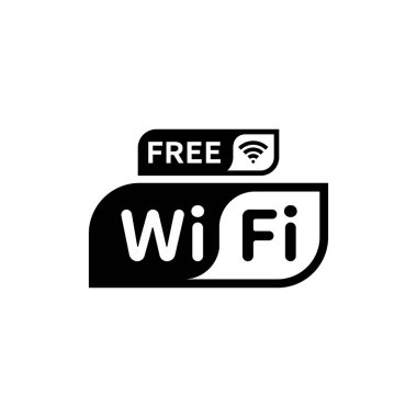 Bedava kablosuz internet afişi. Kablosuz ağ yardım noktası simgesi.