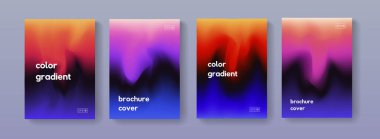 Modern rengarenk arkaplan seti. Moda soyut poster sıvı tasarımı. Broşür, afiş, baskı, yüzücü, kart, pankart için A4 boyutunda sıvı arkaplan çizimleri.