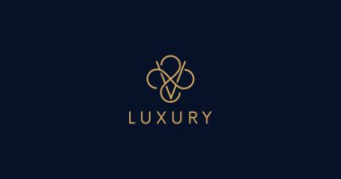 Lüks V harf logosu vektör tasarımı. Zarif doğrusal monogram.