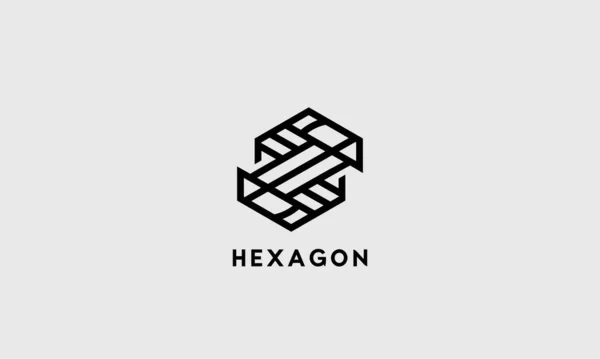 Modern Hexagonaal Geometrisch Logo Vector Ontwerp Abstract Lineair Hexagon Bedrijfsicoon — Stockfoto