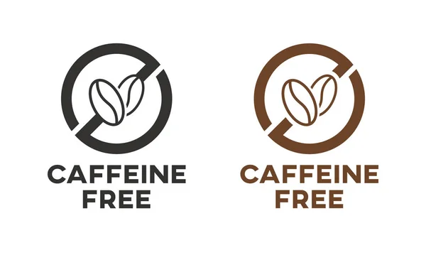 Bezkofeinowy Znak Ikonowy Izolowana Konstrukcja Wektora Ziaren Kawy — Zdjęcie stockowe