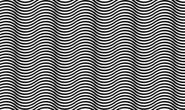Abstract Wavy Black White Striped Background Vector Design — Stock Photo, Image