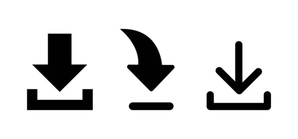 Conjunto Iconos Descarga Signos Flecha Dowploading Símbolo —  Fotos de Stock
