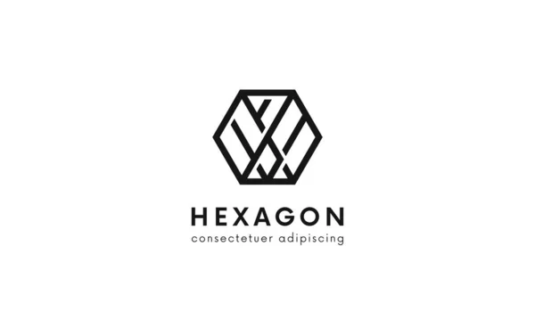 Eenvoudig Geometrisch Hexagonaal Logo Vector Ontwerp Reinig Lineair Comapany Teken — Stockfoto