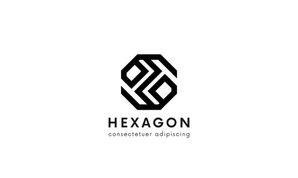 Diseño Vector Signo Icono Geométrico Logotipo Hexágono Lineal Limpio —  Fotos de Stock