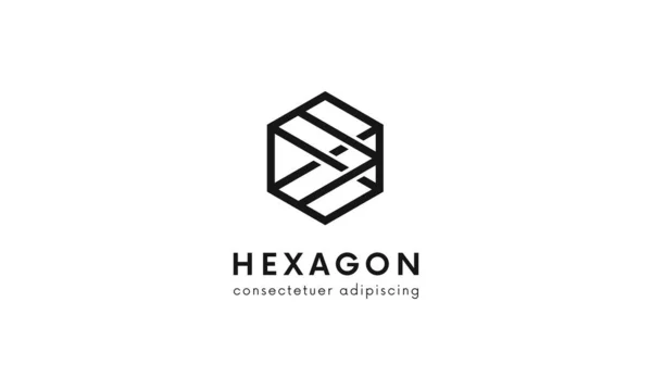Simple geometric hexagon logo vector design. Clean linear comapany sign.