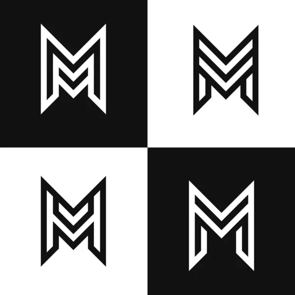 線形M文字のロゴサインのセット — ストック写真