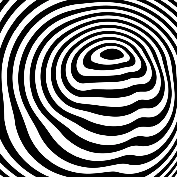 摘要光学错觉背景矢量设计 迷幻的条纹黑色和白色背景 催眠的模式 — 图库照片
