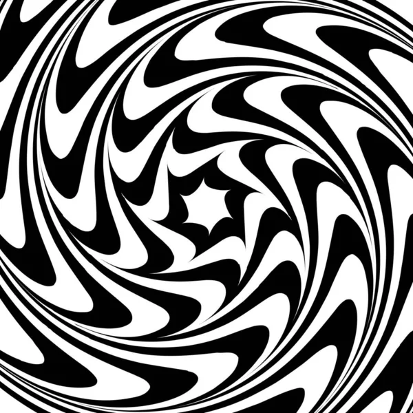 Abstract Optical Illusion Background Vector Design Psychedelic Striped Black White — Stock Photo, Image