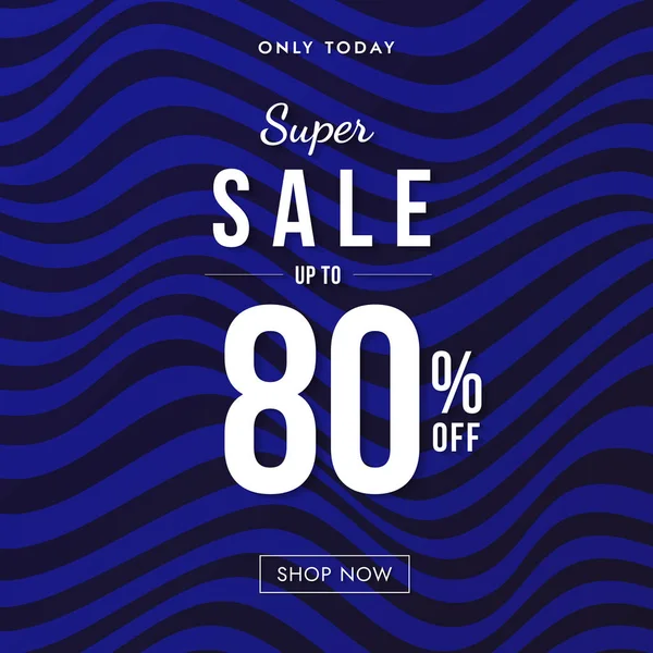 Abstracte Gestreepte Super Sale Banner Met Golvende Patroon Achtergrond Web — Stockfoto
