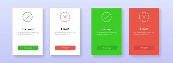 Abstraktní Bannery Zpráv Informacemi Úspěšnosti Chybě Šablona Webové Karty Pro — Stock fotografie