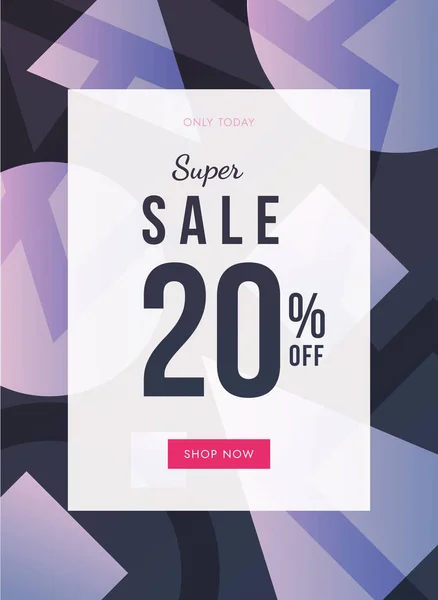 Futuristisches Super Sale Banner Mit Rabatt Geometrisches Promo Poster Mit — Stockfoto