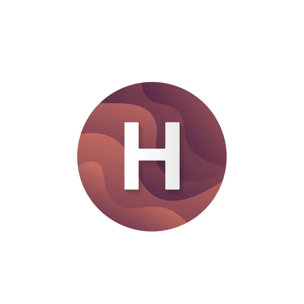 概要H文字ロゴサークル形状企業サイン層状丸アイコントレンディーなロゴタイプベクトルデザイン — ストック写真