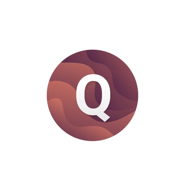 Q字母标志圆形公司标志分层圆形图标流行图标矢量设计 — 图库照片