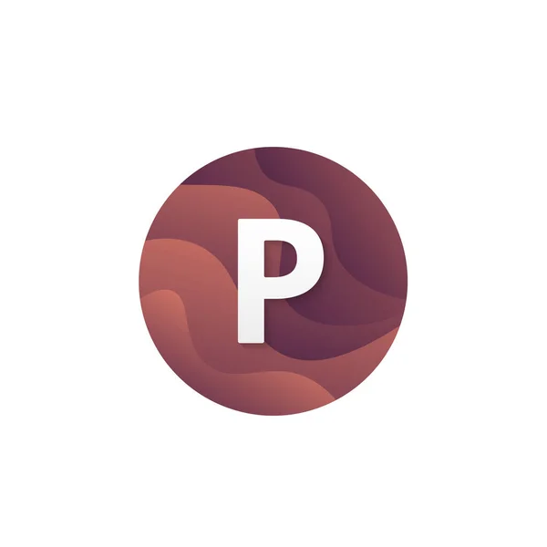 Abstraktní Písmeno Logo Kruh Tvar Firmy Znak Vrstvené Kulaté Ikony — Stock fotografie