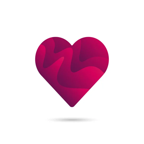 Design Vetor Cardíaco Gradiente Líquido Abstrato Sinal Amor Isolado Logotipo — Fotografia de Stock