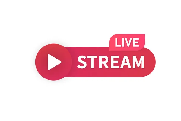 Video Stream Live Icoon Online Streaming Banner Vector Ontwerp — Stockfoto