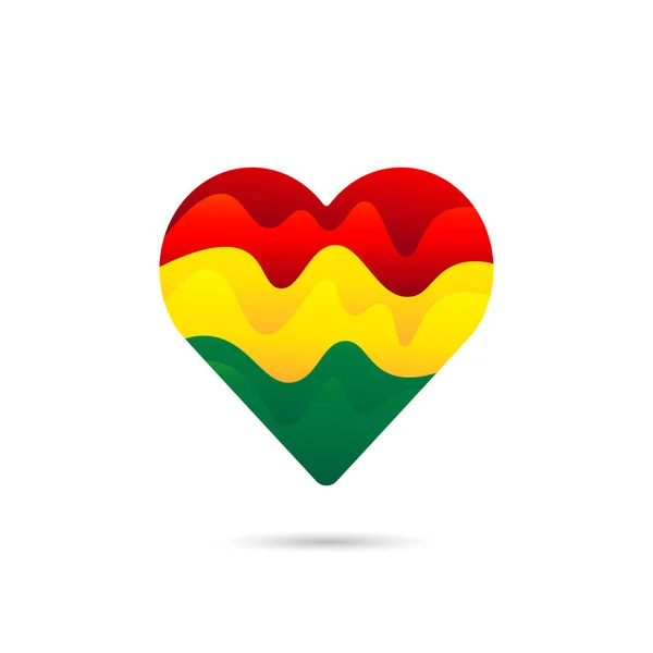 Bandeira Nacional Bolívia Coração Sinal Amor Ícone Vetor Design Abstrato — Fotografia de Stock